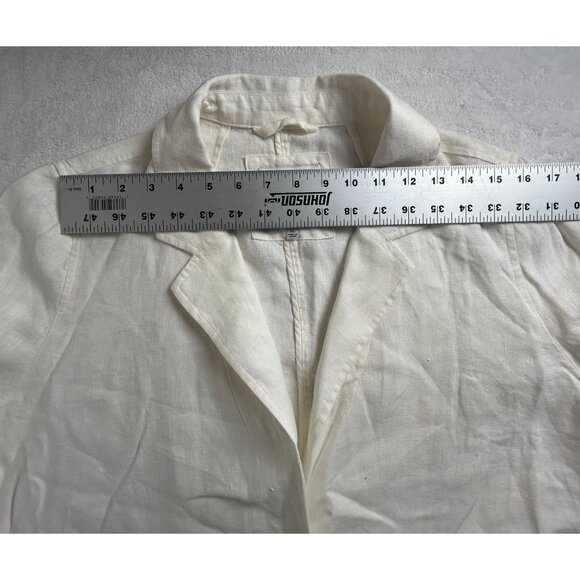 Madewell Womens White Two-Button Linen Blazer Jacket XL Pockets Lightweight - Picture 5 of 7